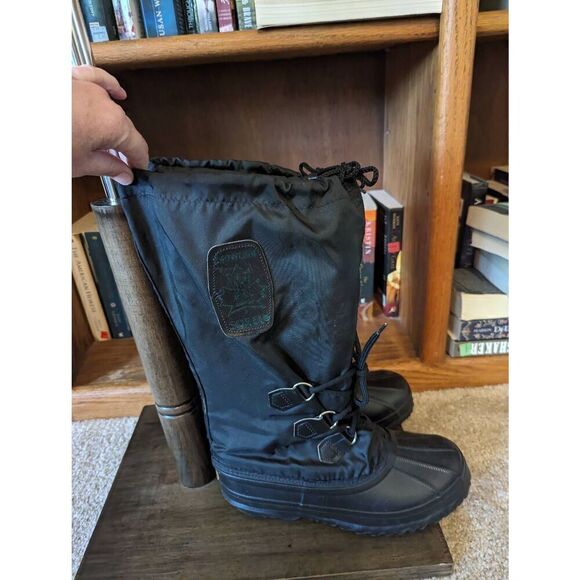 Sorel Tall Snow Winter Insulated Black Blue Work Utility Boots Women’s Size 7 - Picture 2 of 6